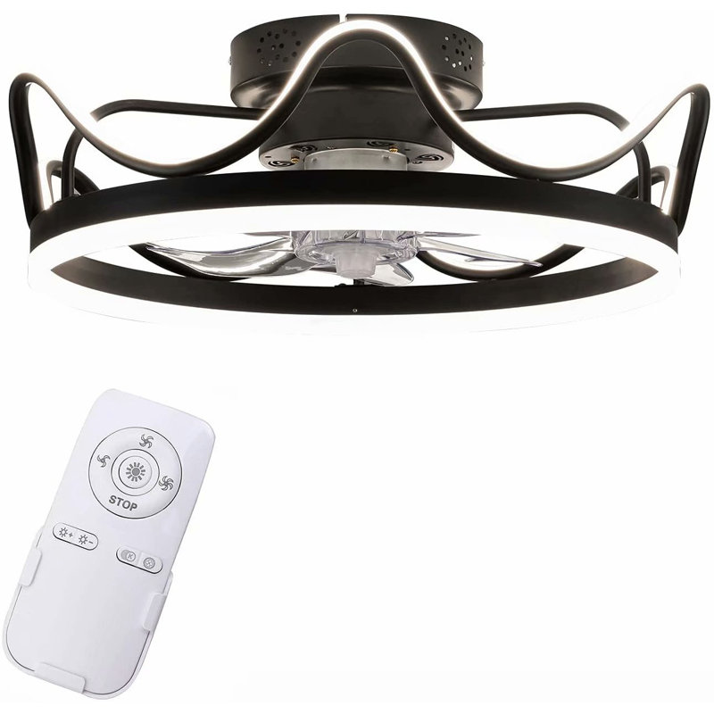 Wrought Studio Adwoah 7 Blade LED Bladeless Ceiling Fan with Remote